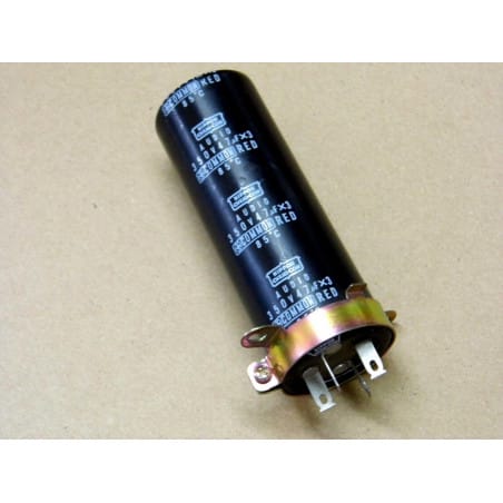 condensateur audio 350v 47µF(x3) 85°C nippon chemi-con Ø35mm H100mm ~ commun sur le "+"